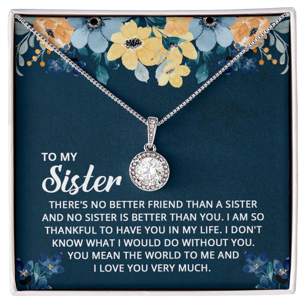 Surprise your loved one sister with a timeless and elegant gift. Our dazzling Eternal Hope Necklace features a cushion cut center cubic zirconia that will sparkle with every step. The center crystal is adorned with equally brilliant CZ crystals, ensuring a stunning look every wear. Wow her by gifting her an accessory that will pair with everything in her wardrobe!