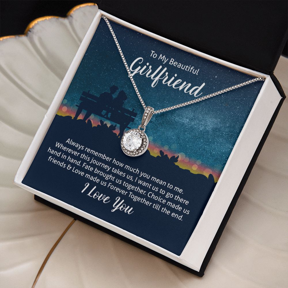 Surprise your loved one with a timeless and elegant gift. Our dazzling Eternal Hope Necklace features a cushion cut center cubic zirconia that will sparkle with every step. The center crystal is adorned with equally brilliant CZ crystals, ensuring a stunning look every wear. Wow her by gifting her an accessory that will pair with everything in her wardrobe!