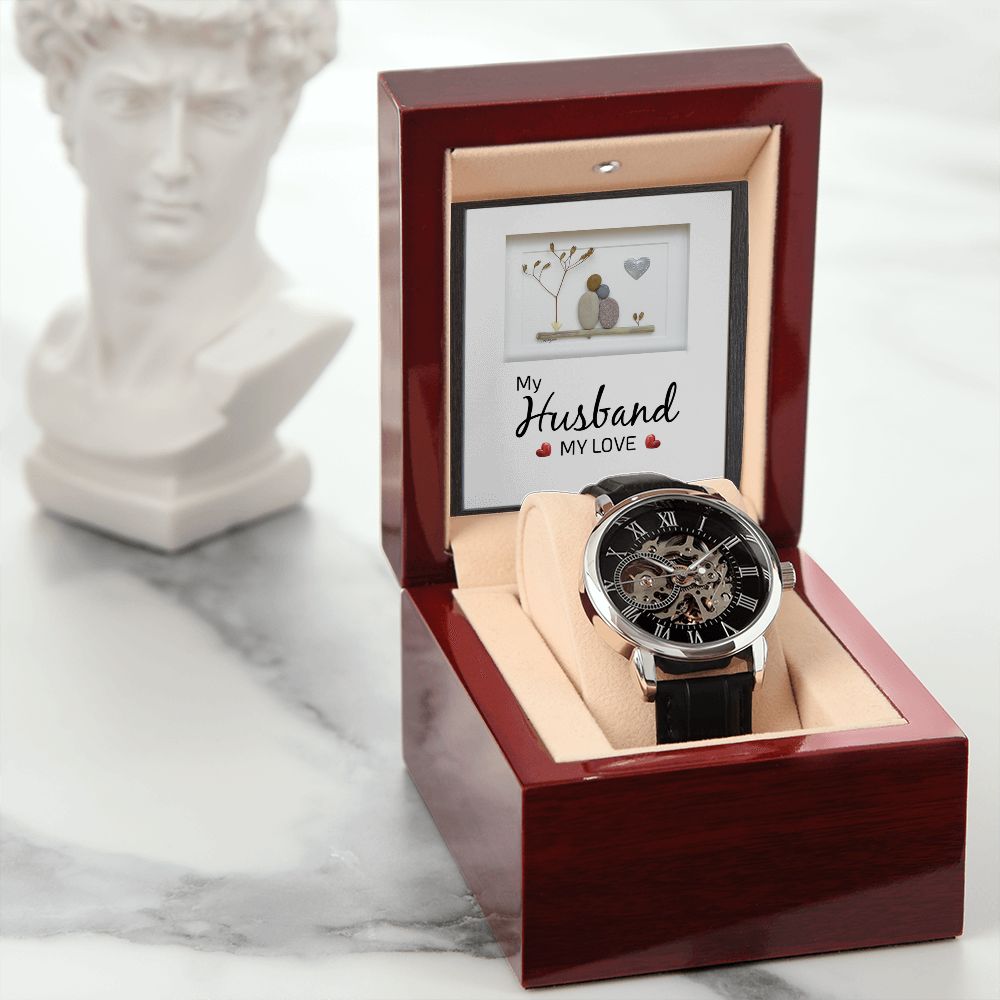 Beautifully crafted to be automatic, this watch requires motion instead of batteries. You will keep precise time simply by wearing it, no winding necessary. This magnificent piece makes the perfect gift for yourself or any man in your life looking to add a tasteful element into his wardrobe.