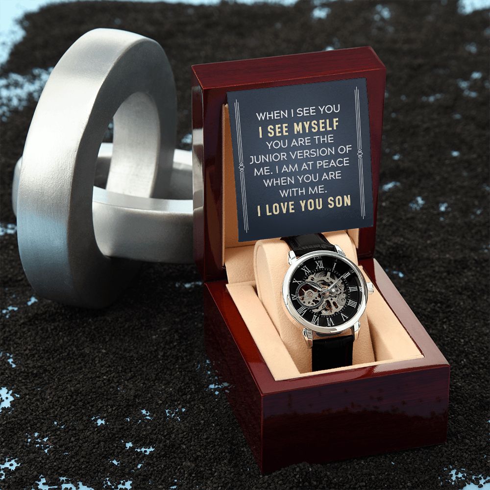  Beautifully crafted to be automatic, this watch requires motion instead of batteries. You will keep precise time simply by wearing it, no winding necessary. This magnificent piece makes the perfect gift for yourself or any man in your life looking to add a tasteful element into his wardrobe. 