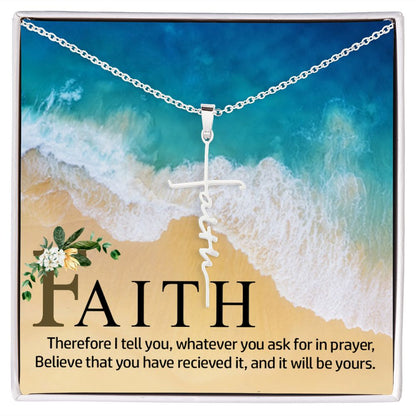 What better way to showcase your faith than with a stylish, everyday accessory? The Faith Cross Necklace allows a beautiful expression of hope that will instantly elevate your wardrobe. This dazzling piece is white gold dipped and features a perfectly sized pendant, which makes sharing your beliefs undoubtedly easy.