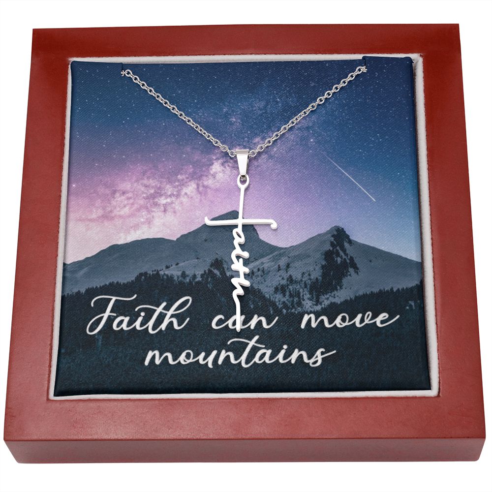 Mountains Faith Cross Necklace