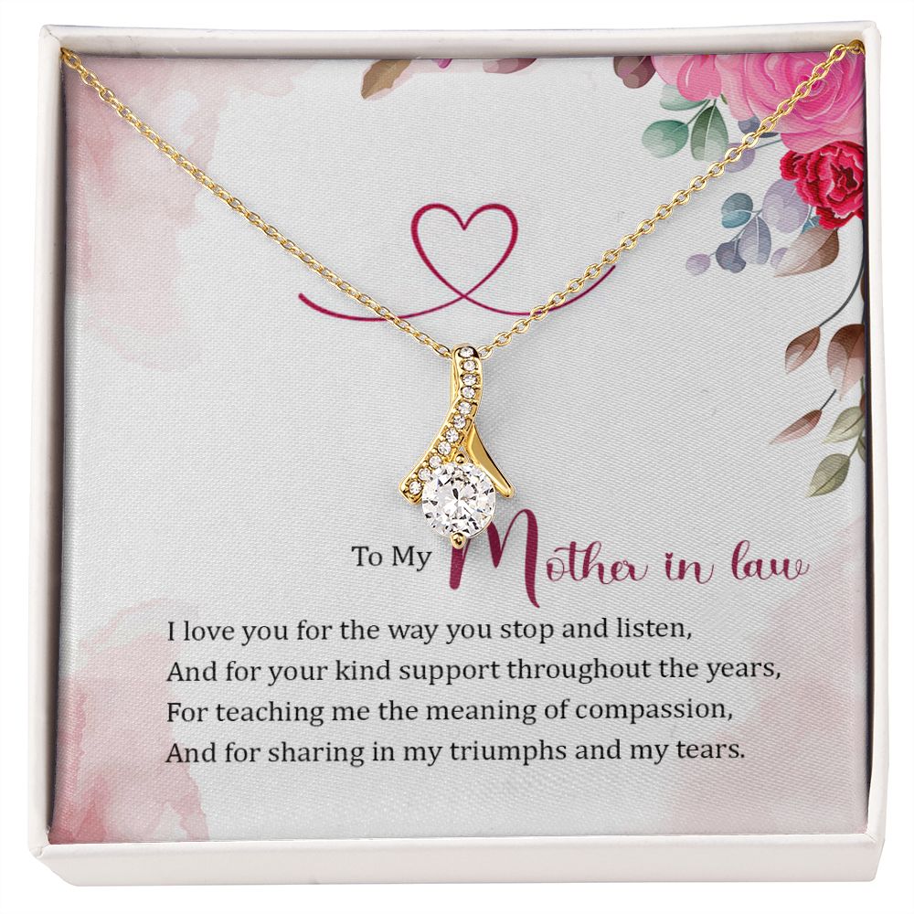 Imagine her reaction when she opens this stunning gift! The Alluring Beauty necklace features a petite ribbon shaped pendant that is sure to dazzle your special someone. Whether it's a birthday or anniversary, make sure to get her a gift she will love for years to come.