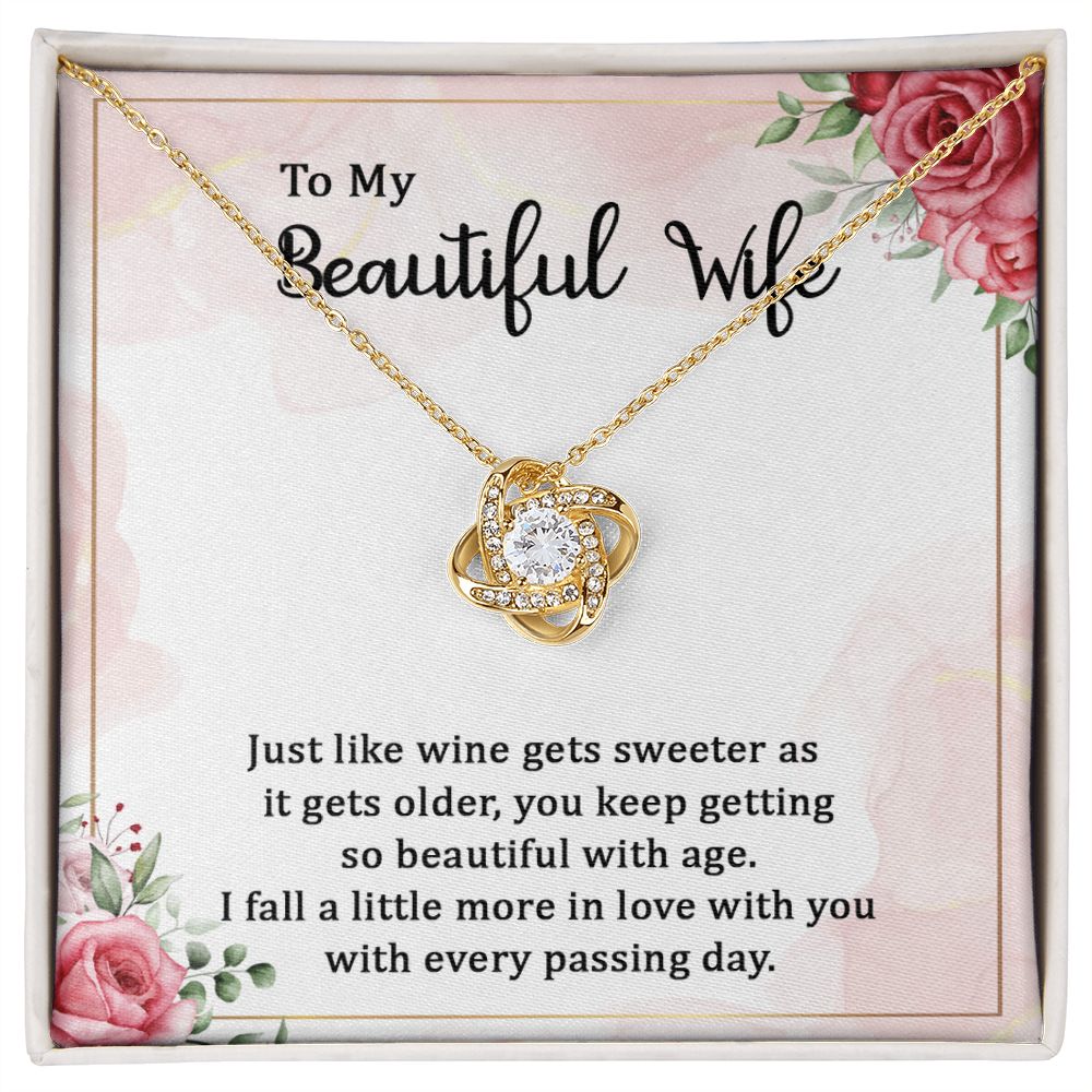 Imagine her reaction receiving this beautiful Love Knot Necklace. Representing an unbreakable bond between two souls, this piece features a beautiful pendant embellished with premium cubic zirconia crystals. Surprise your loved one with this gorgeous gift today!