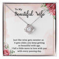 Imagine her reaction receiving this beautiful Love Knot Necklace. Representing an unbreakable bond between two souls, this piece features a beautiful pendant embellished with premium cubic zirconia crystals. Surprise your loved one with this gorgeous gift today!