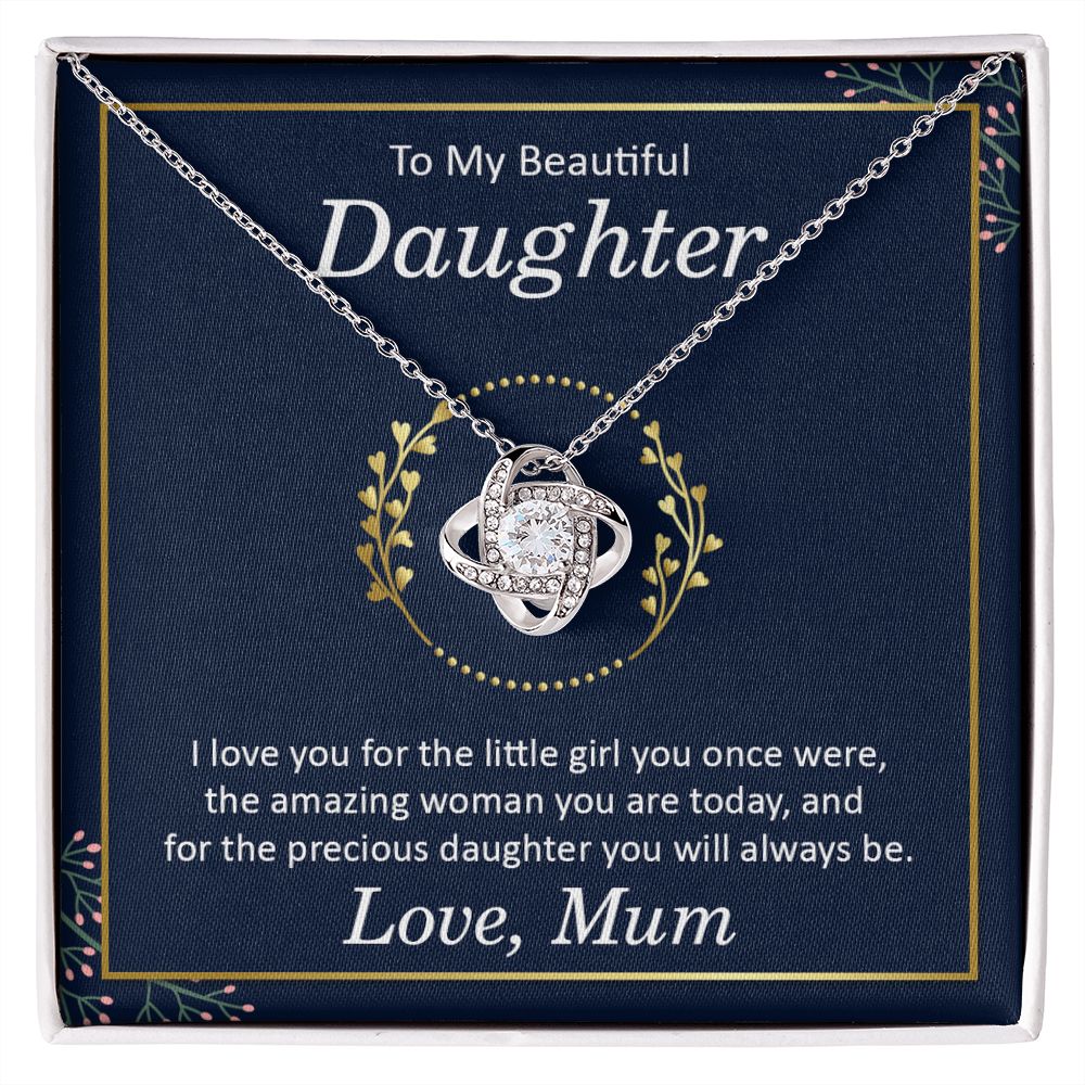 Imagine her reaction receiving this beautiful Love Knot Necklace. Representing an unbreakable bond between two souls, this piece features a beautiful pendant embellished with premium cubic zirconia crystals. Surprise your loved one with this gorgeous gift today!