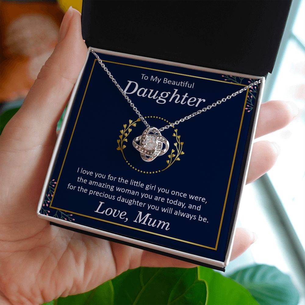 Imagine her reaction receiving this beautiful Love Knot Necklace. Representing an unbreakable bond between two souls, this piece features a beautiful pendant embellished with premium cubic zirconia crystals. Surprise your loved one with this gorgeous gift today!