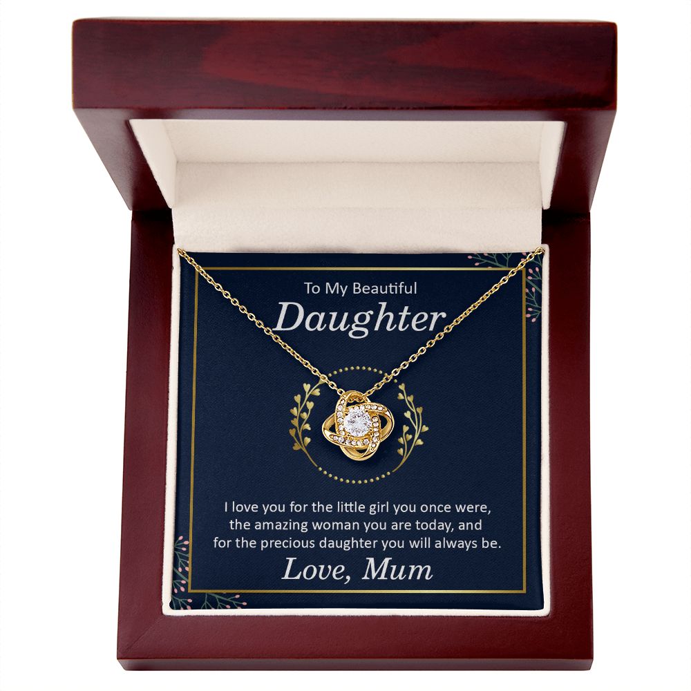 Imagine her reaction receiving this beautiful Love Knot Necklace. Representing an unbreakable bond between two souls, this piece features a beautiful pendant embellished with premium cubic zirconia crystals. Surprise your loved one with this gorgeous gift today!