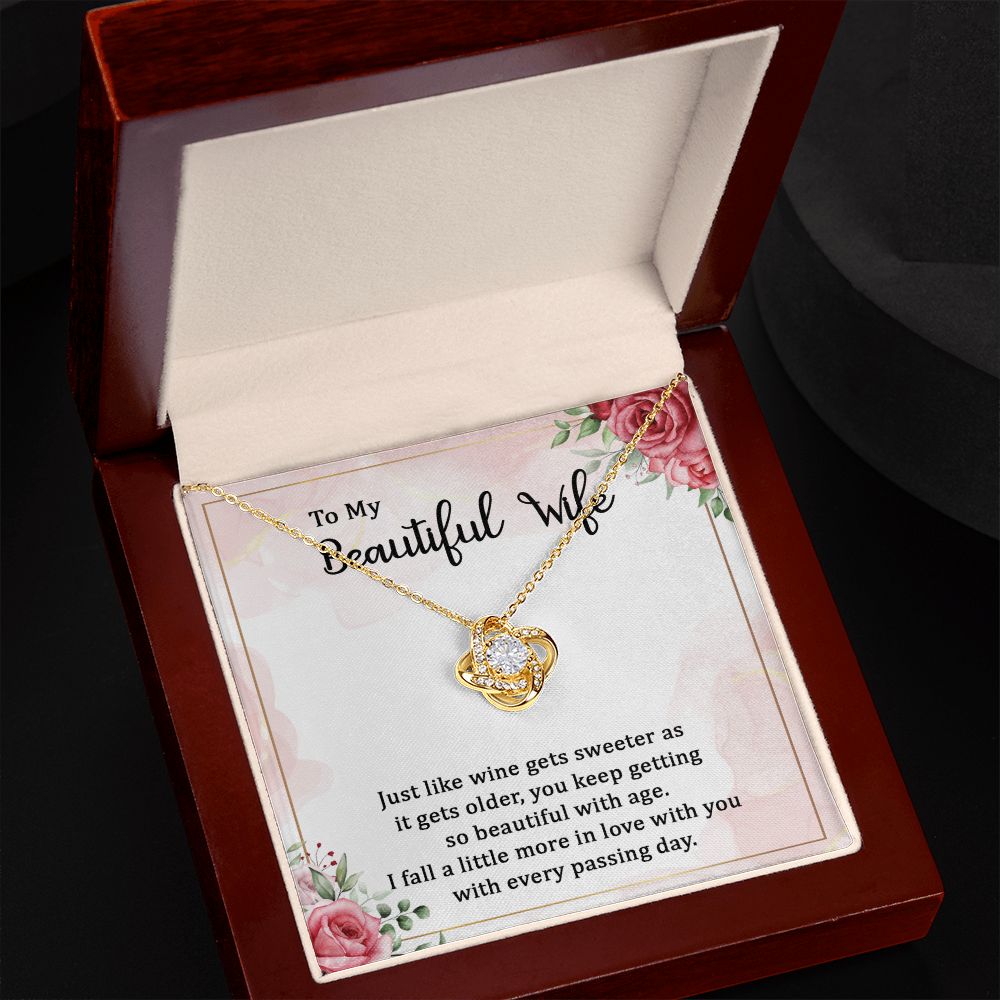 Imagine her reaction receiving this beautiful Love Knot Necklace. Representing an unbreakable bond between two souls, this piece features a beautiful pendant embellished with premium cubic zirconia crystals. Surprise your loved one with this gorgeous gift today!