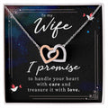 Give her the gift that symbolizes your never-ending love. Featuring two lovely hearts embellished with cubic zirconia crystals, this Interlocking Hearts necklace is the perfect accessory for everyday wear. Whether it's a memorable anniversary or a special birthday, make sure to dazzle your special someone by gifting them this stunning necklace.