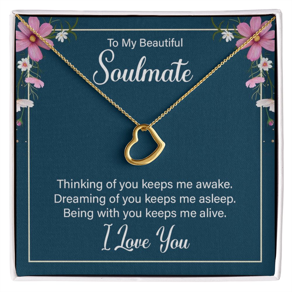 Imagine her delight when she sees this beautiful Delicate Heart Necklace, lovingly crafted in sterling silver and dipped in 14k white gold or 18k yellow gold for added luxury. This piece is pure elegance wrapped up in timeless simplicity. Trends may come and go, but this piece will last a lifetime with its classic subtle beauty.