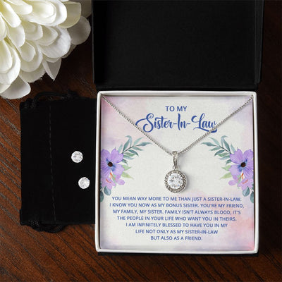 Surprise your sister-in-law with a stunning gift that will make her heart swell! Our dazzling Eternal Hope Necklace and Cubic Zirconia Earring Set is an eye catching pair that can be worn together or separately, adding sparkle and elegance to any occasion! Don't miss out on this spectacular offering! 