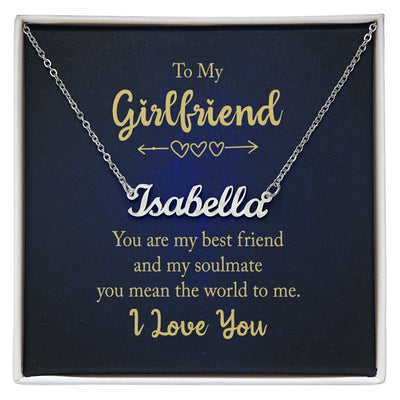 Give your special someone a custom necklace made just for them! Our Personalized Name Necklace is the perfect gift for your loved ones and will become a versatile accessory for any occasion. From a heart-warming holiday present, anniversary or birthday gift, or just because, this unique necklace adds a trendy touch to any outfit.