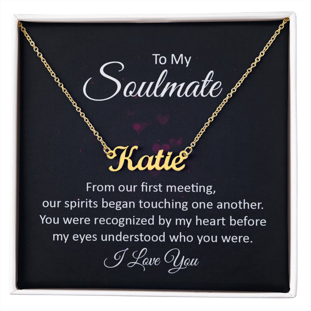 This stylish necklace features a cursive name design suspended on an 16”-18” adjustable cable chain, making it both personal and beautiful! Your necklace will be custom made upon ordering in the name or word of your choice, with up to 10 characters. It's a gift that they will surely want to keep close to their heart forever!