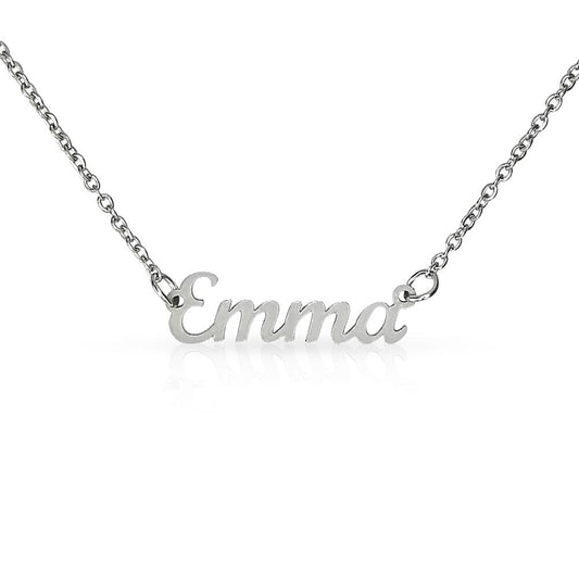 This custom name carved necklace is made with high quality materials and would make a great Valentine's Day gift, Birthday Gift, Christmas Gift or gift for any special occasion.  If the Kardashian's wear them, so can you! Be part of the trending hip crowd with your own name perfectly carved on a lovely necklace. 