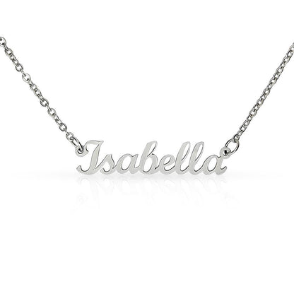 This custom name carved necklace is made with high quality materials and would make a great Valentine's Day gift, Birthday Gift, Christmas Gift or gift for any special occasion.  If the Kardashian's wear them, so can you! Be part of the trending hip crowd with your own name perfectly carved on a lovely necklace. 