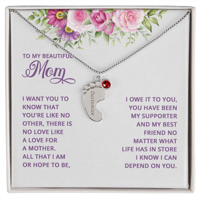 Adorn yourself with a timelessly beautiful piece of jewelry. Crafted with a subtle delicateness, the Baby Feet Necklace with Birthstone is a gorgeous combination of elegance and sentimentality. Symbolizing the unbreakable bond between mother and child, this custom necklace is crafted with personalized details and a birthstone of your choosing.