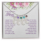 Adorn yourself with a timelessly beautiful piece of jewelry. Crafted with a subtle delicateness, the Baby Feet Necklace with Birthstone is a gorgeous combination of elegance and sentimentality. Symbolizing the unbreakable bond between mother and child, this custom necklace is crafted with personalized details and a birthstone of your choosing.