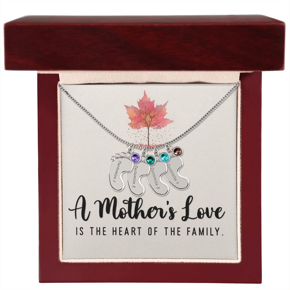 Celebrate the arrival of a newborn or cherish a precious memory with our Custom Baby Feet Necklace with Birthstone. Personalize your gift by engraving a name of your choice onto the pendant and choosing a crystal that correlates with the baby's birth month. 