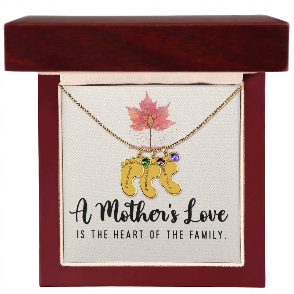 Celebrate the arrival of a newborn or cherish a precious memory with our Custom Baby Feet Necklace with Birthstone. Personalize your gift by engraving a name of your choice onto the pendant and choosing a crystal that correlates with the baby's birth month. 