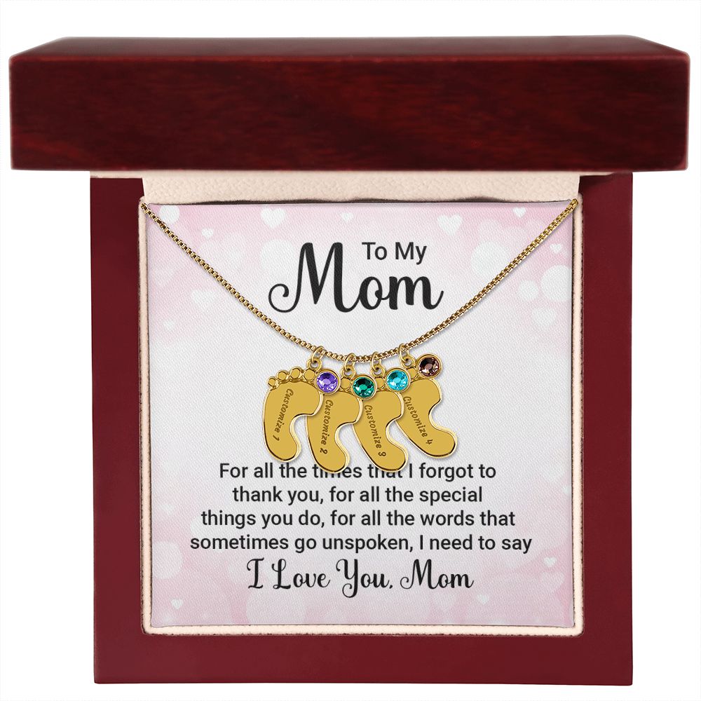 Celebrate the arrival of a newborn or cherish a precious memory with our Custom Baby Feet Necklace with Birthstone. Personalize your gift by engraving a name of your choice onto the pendant and choosing a crystal that correlates with the baby's birth month. 