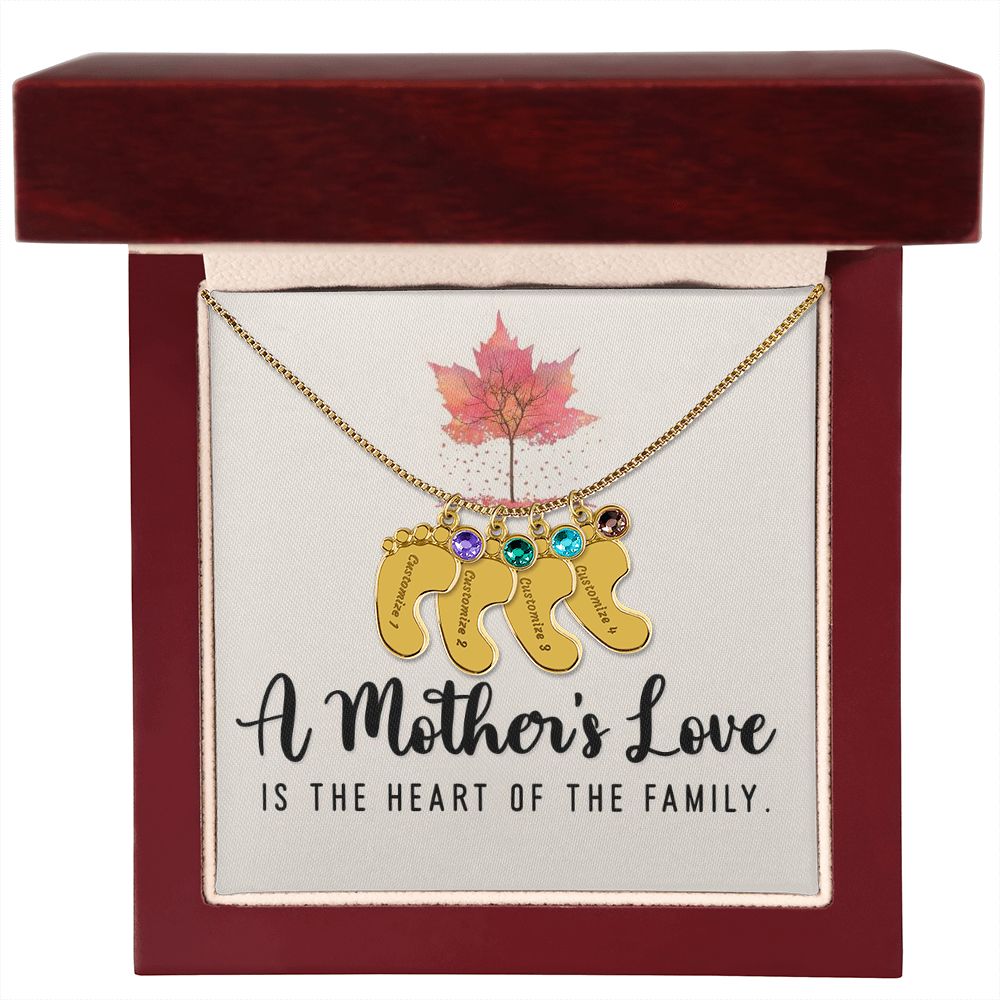 Celebrate the arrival of a newborn or cherish a precious memory with our Custom Baby Feet Necklace with Birthstone. Personalize your gift by engraving a name of your choice onto the pendant and choosing a crystal that correlates with the baby's birth month. 