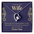 The dazzling Forever Love Necklace is sure to make her heart melt! This necklace features a stunning 6.5mm CZ crystal surrounded by a polished heart pendant embellished with smaller crystals to add extra sparkle and shine. Beautifully crafted with either a white gold or yellow gold finish, be sure to give her a classic gift she can enjoy everyday.