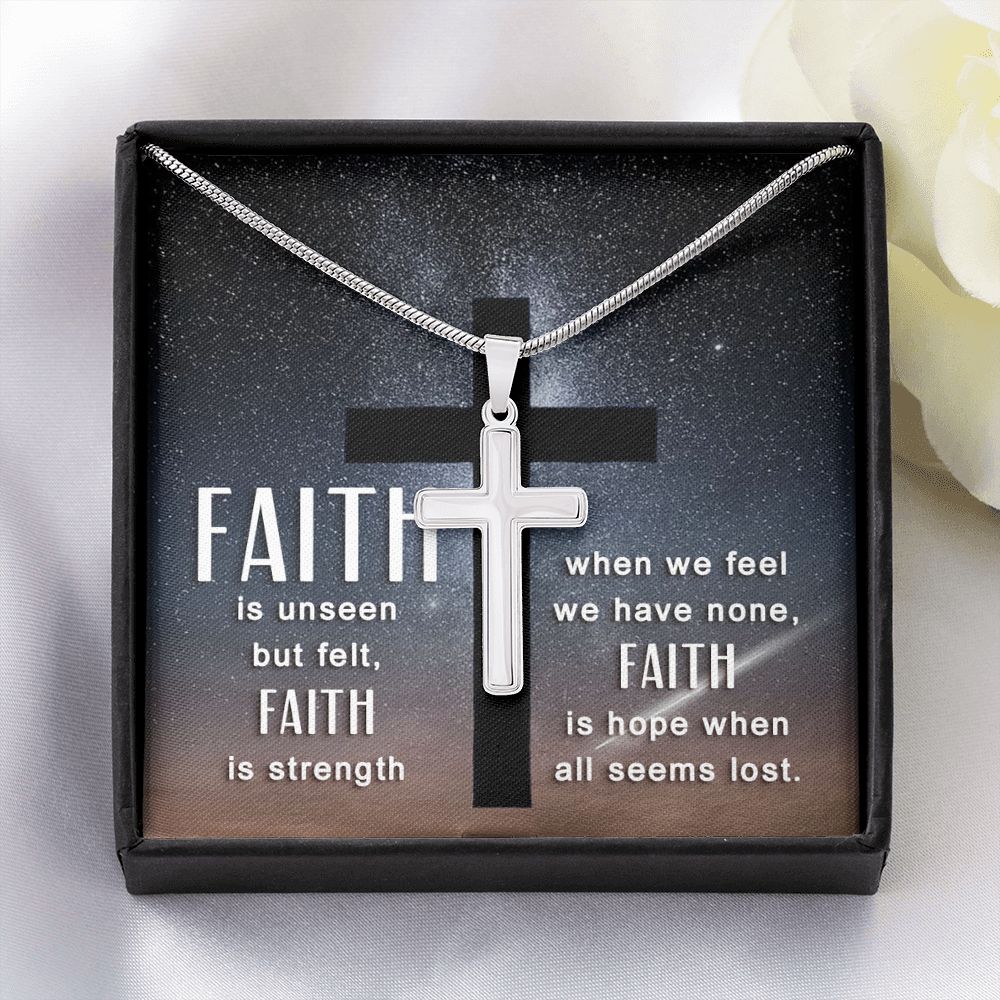 Wear your faith proudly with this stunning artisan-crafted Stainless Steel Cross Necklace. Perfect for special occasions or everyday wear, our Cross Necklace is a wonderful gift idea for you or your loved one. 