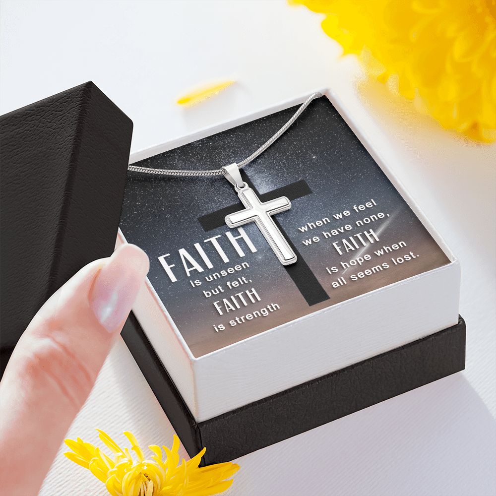 Wear your faith proudly with this stunning artisan-crafted Stainless Steel Cross Necklace. Perfect for special occasions or everyday wear, our Cross Necklace is a wonderful gift idea for you or your loved one. 