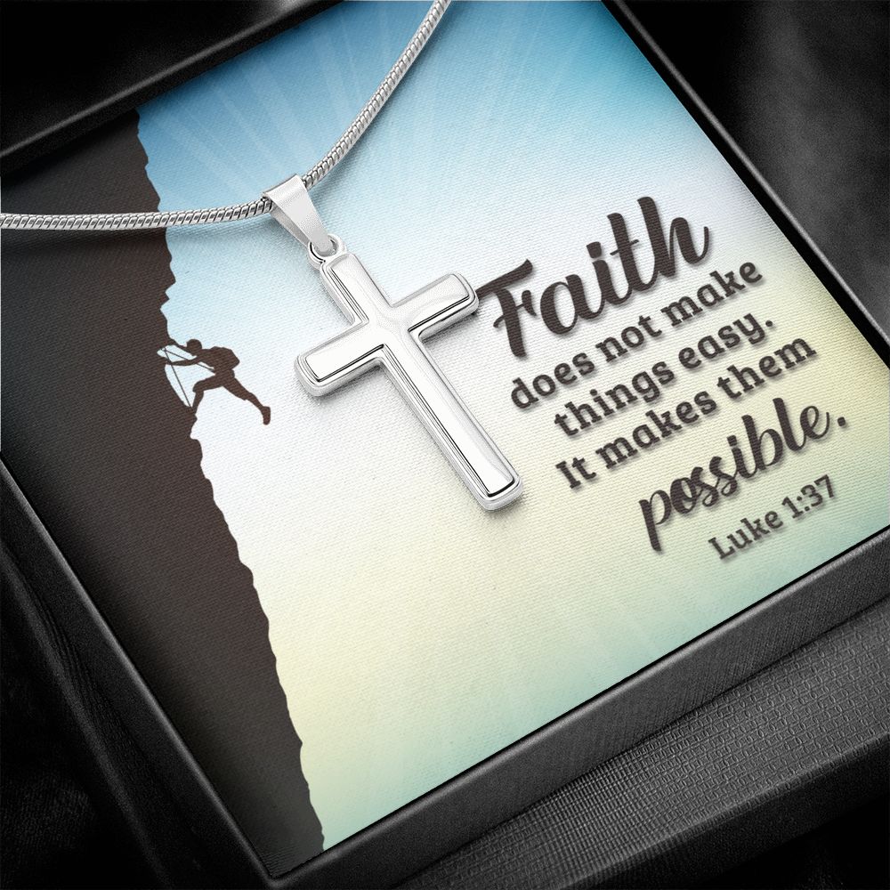 Wear your faith proudly with this stunning artisan-crafted Stainless Steel Cross Necklace. Perfect for special occasions or everyday wear, our Cross Necklace is a wonderful gift idea for you or your loved one. Imagine the look on their face when they open up this thoughtful gift!