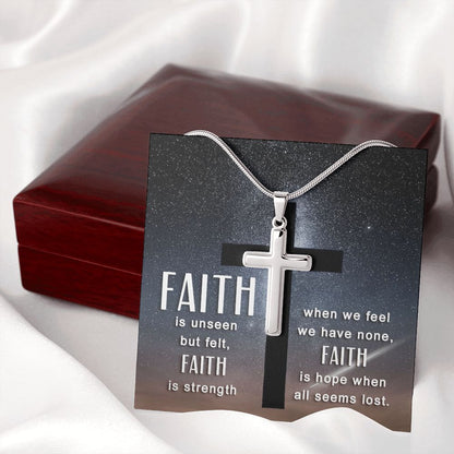 Wear your faith proudly with this stunning artisan-crafted Stainless Steel Cross Necklace. Perfect for special occasions or everyday wear, our Cross Necklace is a wonderful gift idea for you or your loved one. 