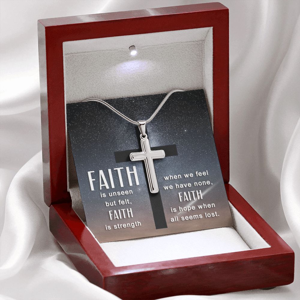 Wear your faith proudly with this stunning artisan-crafted Stainless Steel Cross Necklace. Perfect for special occasions or everyday wear, our Cross Necklace is a wonderful gift idea for you or your loved one. 