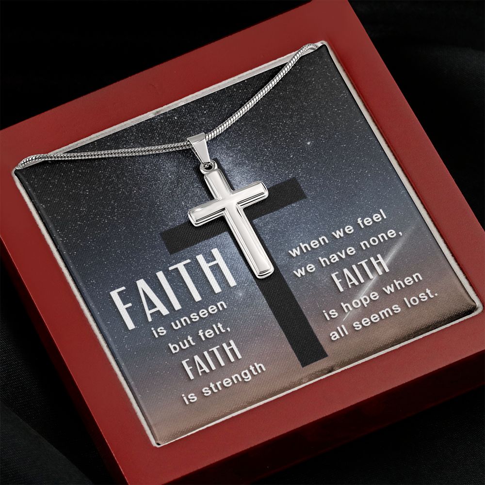 Wear your faith proudly with this stunning artisan-crafted Stainless Steel Cross Necklace. Perfect for special occasions or everyday wear, our Cross Necklace is a wonderful gift idea for you or your loved one. 