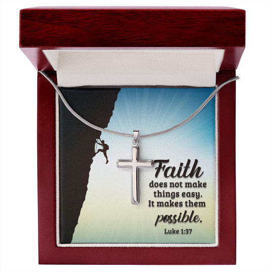 Wear your faith proudly with this stunning artisan-crafted Stainless Steel Cross Necklace. Perfect for special occasions or everyday wear, our Cross Necklace is a wonderful gift idea for you or your loved one. Imagine the look on their face when they open up this thoughtful gift!