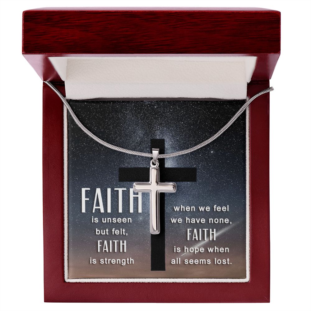 Wear your faith proudly with this stunning artisan-crafted Stainless Steel Cross Necklace. Perfect for special occasions or everyday wear, our Cross Necklace is a wonderful gift idea for you or your loved one. 