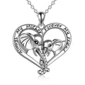Mama elephant and baby elephant tied noses together, which represents the maternal love and harmonious relationship between mother and daughter. It engraved "Always My Mother Forever My Friend". Perfect mother daughter necklace for animal lovers.