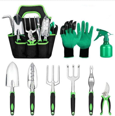 9-piece Aluminum Gardening Tool Set & Carry Case