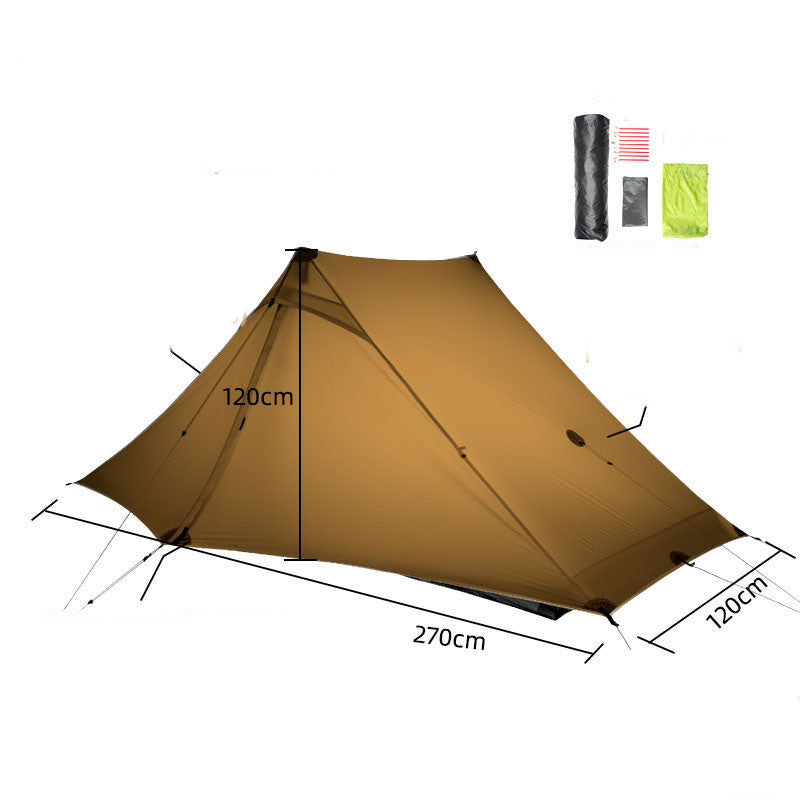 This professionals pole-less outdoor tent is ultra light and double sided with a silicone coating to make it comfortable and waterproof. This camping tent comes with all the equipment to set up and has a nice traveling pouch. 