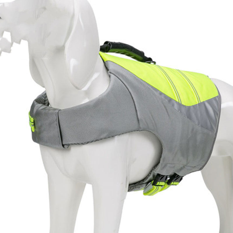 Keep pup safe with this Reflective Adjustable Dog Life Jacket! Whether you're out on a boat or just enjoying a sunny day in the park, this jacket will help your pup stay afloat and visible with its reflective materials. Plus, it's adjustable at the neck, chest, and stomach to make it snug and comfy.