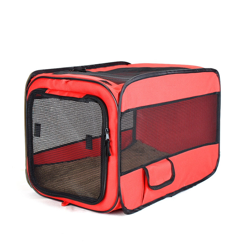 The Car Dog Safety Kennel is designed for your canine's comfort and safety. Constructed with a breathable mesh fabric, the kennel offers a safe and secure fit for most standard cars and SUVs.