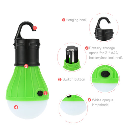 This portable mini plastic lantern is battery operated, easily hangs right where you need light and has three LED colors; Orange, Blue and Green
