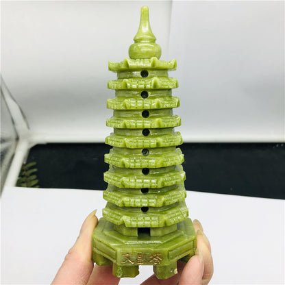 Natural stone jade pagoda point carved stone wenchang tower for energy and chakra. Perfect natural healing crystals.  Theme: MASCOT is_customized: No Style: feng shui Material: CRYSTAL Natural crystal: Natural crystal obsidian